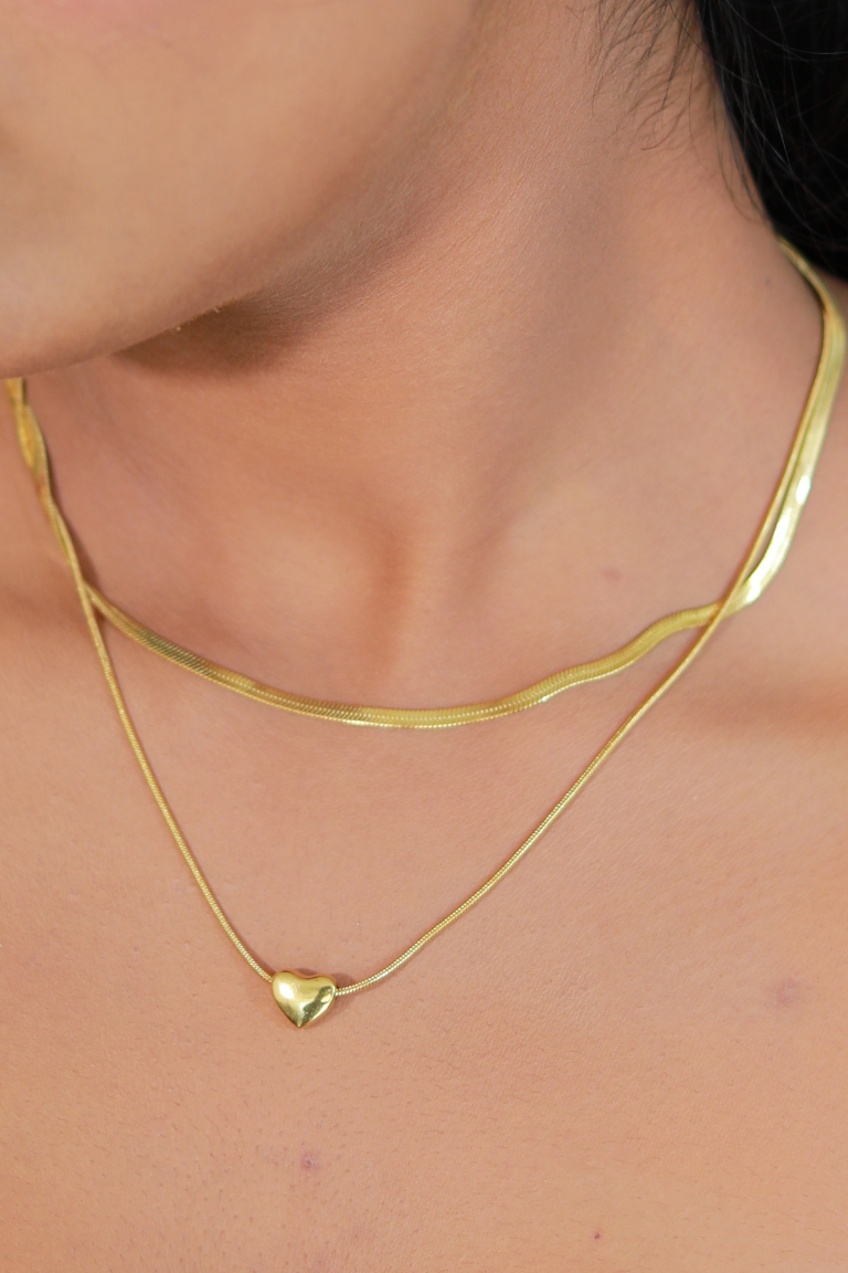 Golden Heart Layered Necklace